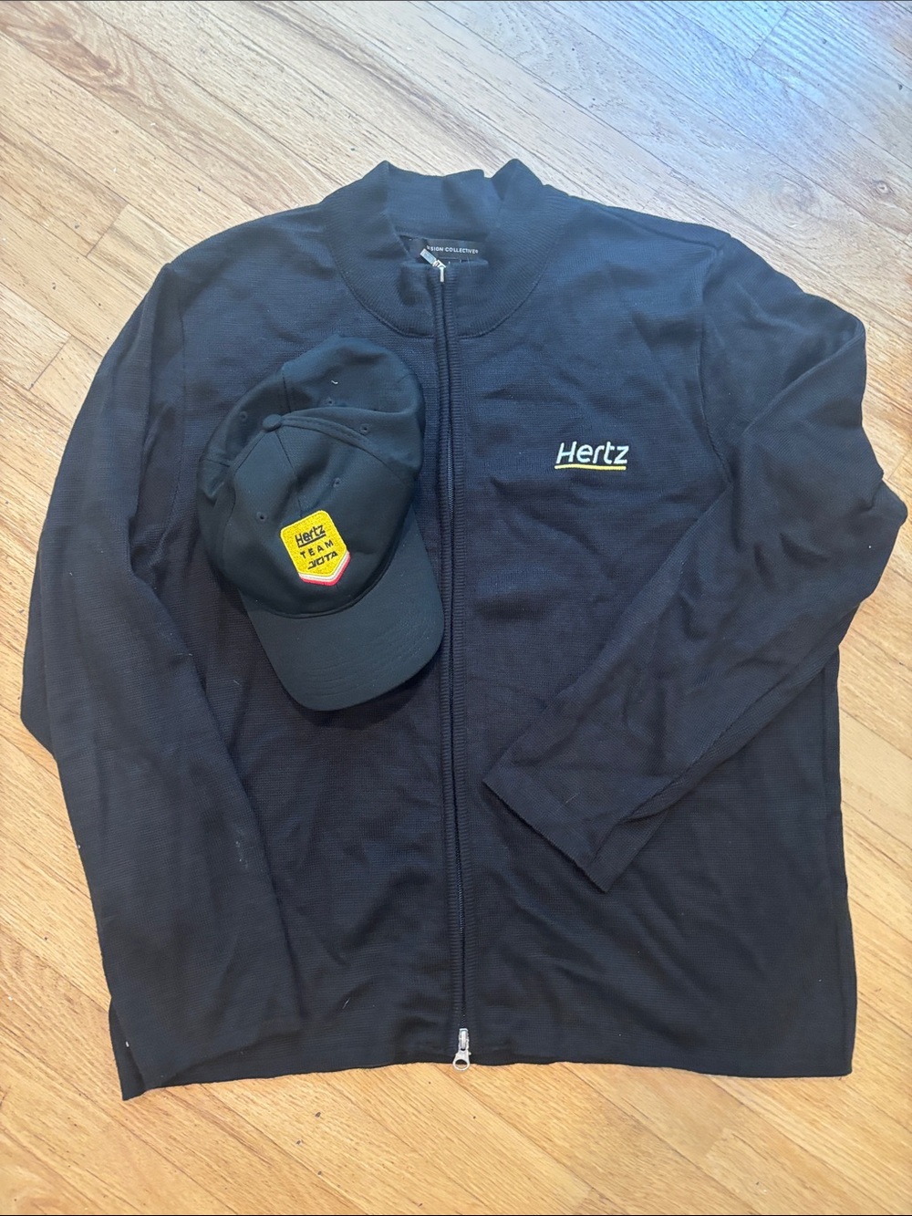 Hertz Men's Black Full-Zip Sweater and Baseball Cap